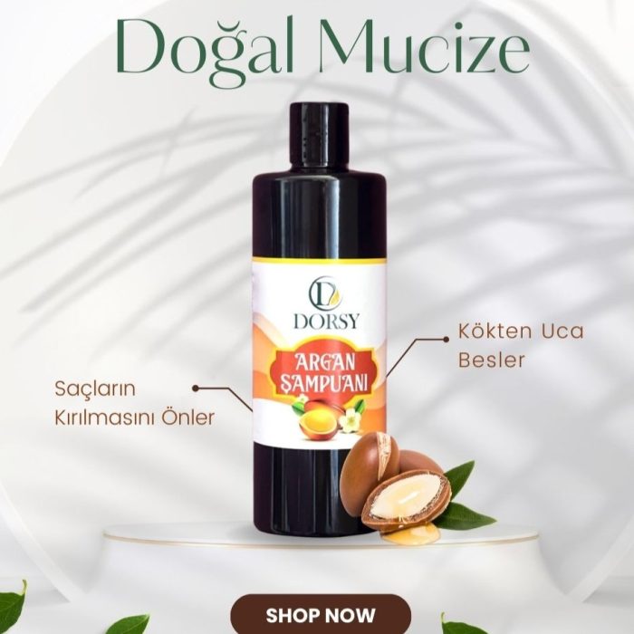 dorsy_argan - 8 DORSY Doğal TUZSUZ Argan Şampuan 400 ml - Görsel 1