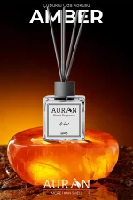 AURAN Amber Çubuklu Oda Kokusu Bambu Kokusu Kare Şişe Amber 100 ml - Görsel 2