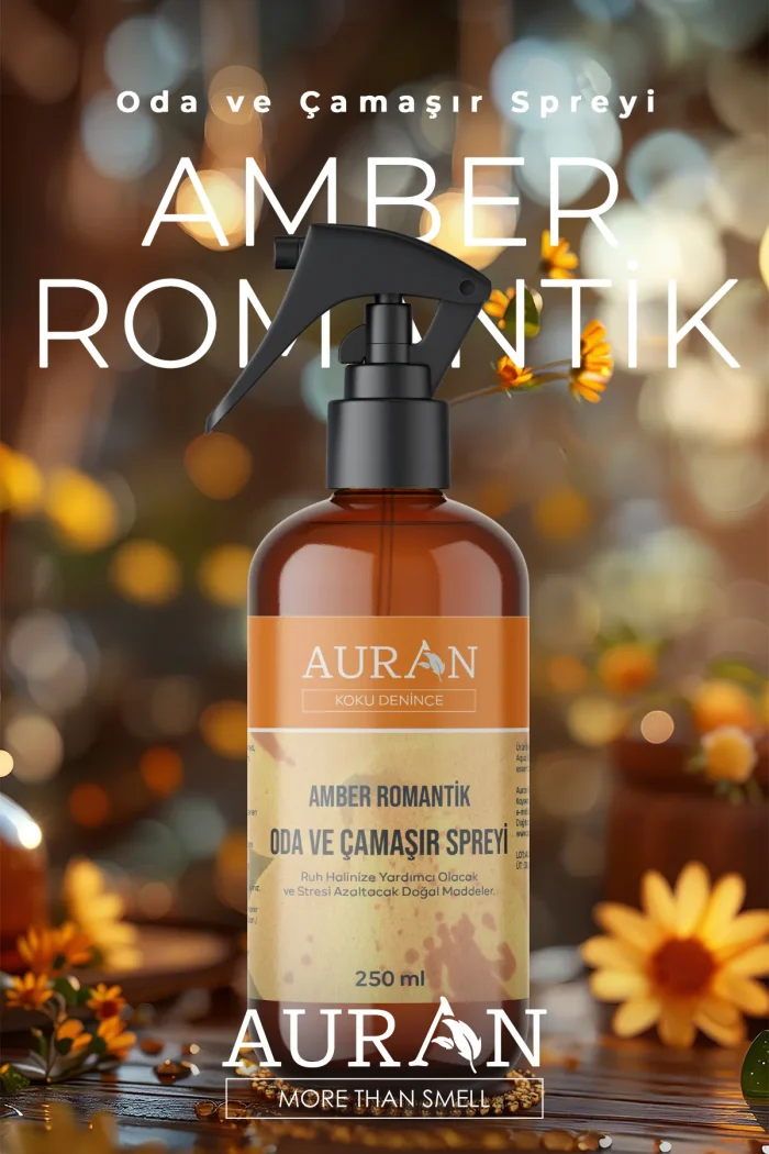 AMB7 AURAN Amber Romantik Parfümlü Oda Ve Çamaşır Spreyi Ortam Ve Kumaş Kokusu Spray 250 ml - Görsel 2