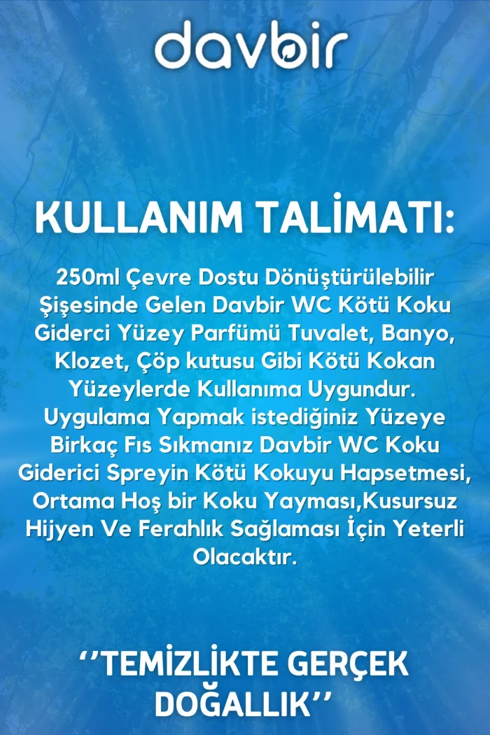 WCBYZ6 DAVBİR Beyaz Sabun Kokulu Wc Kötü Koku Giderici Ultra Kalıcı Yüzey Parfümü 250 ml - Görsel 4