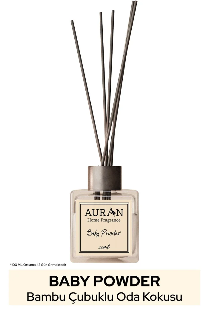 bpçubuk AURAN Bebek Pudrası Kare Bambu Çubuklu Oda Kokusu 100 ml - Görsel 1
