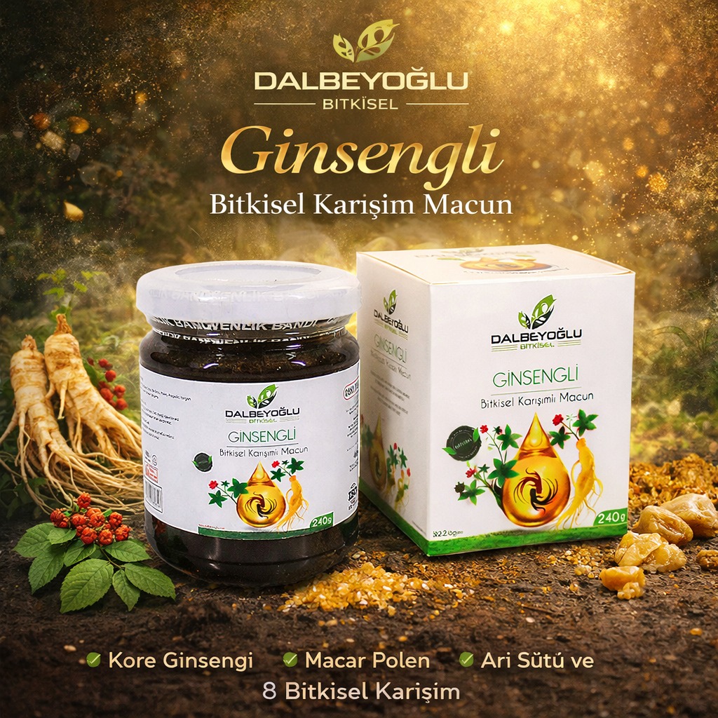 ginseng macunu 240 gr DALBEYOĞLU BİTKİSEL Cinseng Bitkisel Güç Macunu 240 gr - Görsel 1
