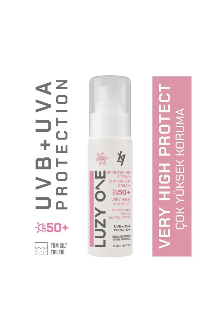 güneşkç LUZY ONE Aydınlatıcı Güneş Kremi Spf 50+ Yüksek Koruma Ve Doğal Parlaklık Için Ideal Günlük Krem 50 ml - Görsel 1