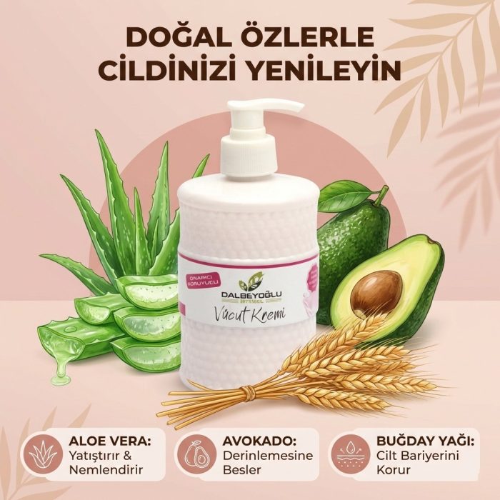 DALBEYOĞLU BİTKİSEL Onarıcı ve Koruyucu Kabin Boy Vücut Kremi 500 ml - Görsel 2