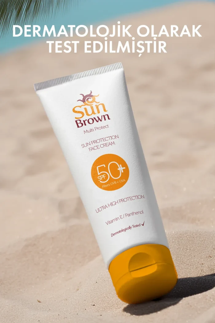 gkyk5 SUN BROWN Güneş Koruyucu SPF+50 Yüz Kremi 75 ml - Görsel 3
