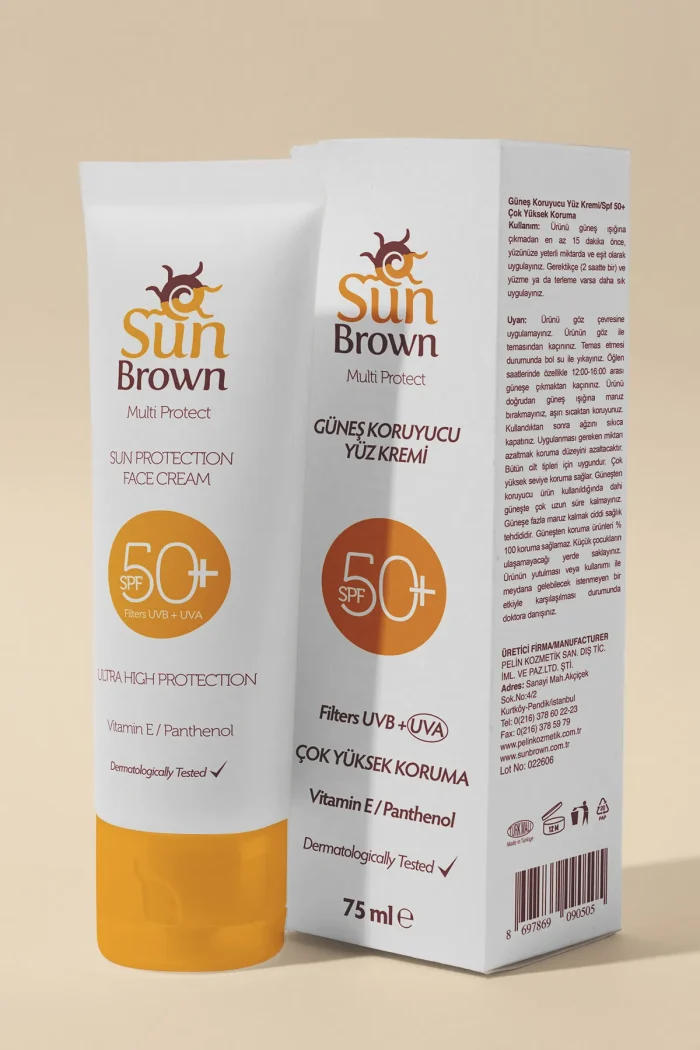 gkyk8 SUN BROWN Güneş Koruyucu SPF+50 Yüz Kremi 75 ml - Görsel 4