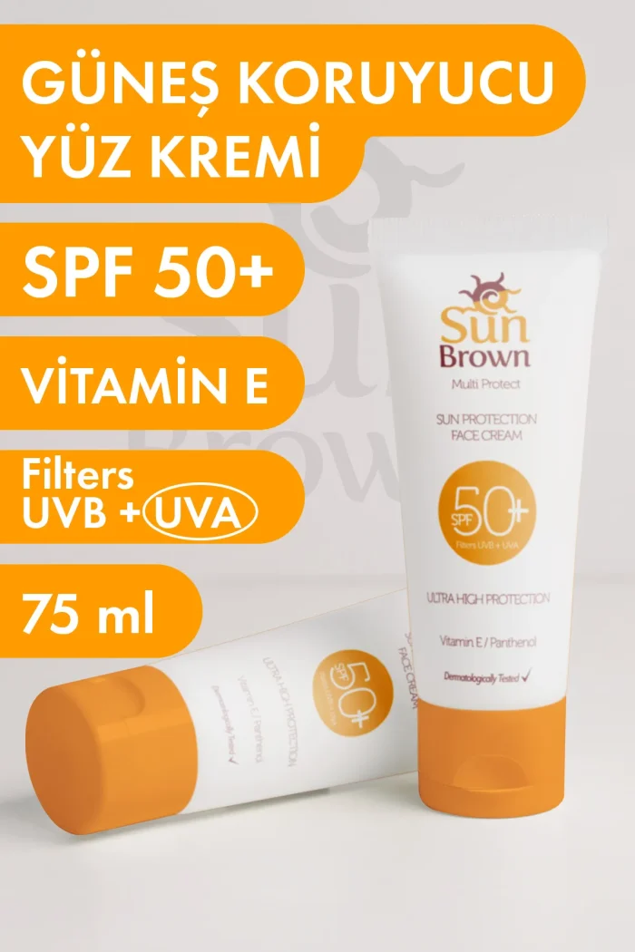 güneş koruyucu yüzkremi SUN BROWN Güneş Koruyucu SPF+50 Yüz Kremi 75 ml - Görsel 1