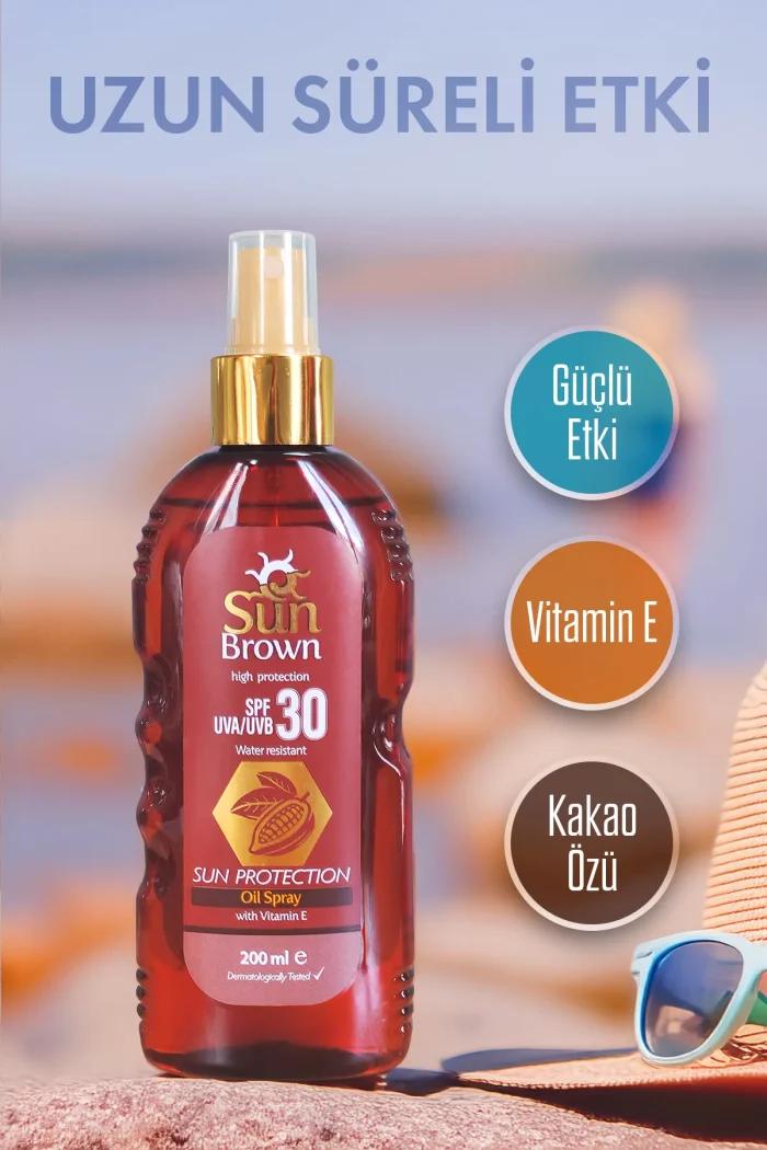 gy3 SUN BROWN Bronzlaştırıcı Yağ sprey SPF+30 200 ml - Görsel 3