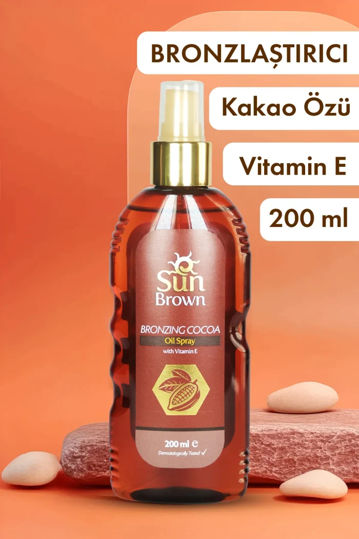 kakao SUN BROWN Bronzlaştırıcı Kakao Özü Yağı E Vitaminli 200 ml - Görsel 1