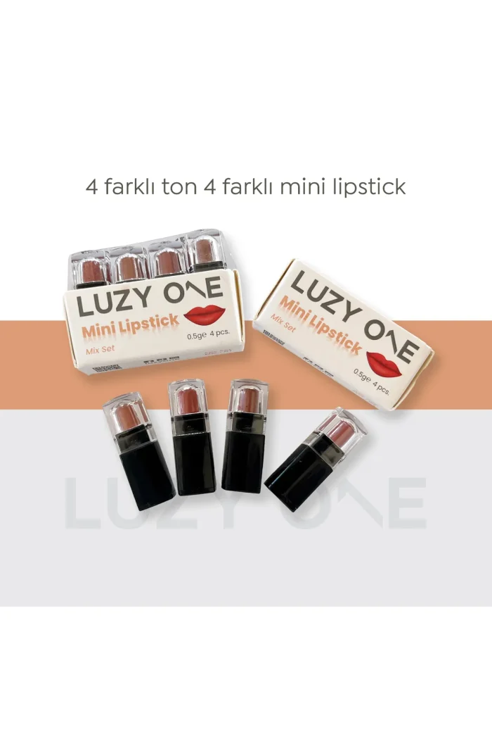 LİPSTİK 4 TON LUZY ONE Lipstick Set – Parlak Ve Şık Dudaklar Için Renk Seçenekleri - Görsel 3