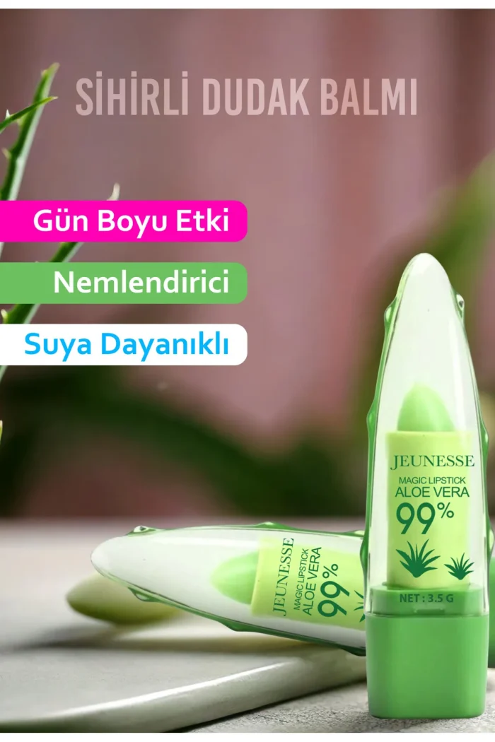 aleo vera dudak balmı JEUNESSE Aloe Vera Magic Lipstick Doğal Nemlendirici Yatıştırıcı Sihirli Dudak Balmı 3,5 gr - Görsel 1