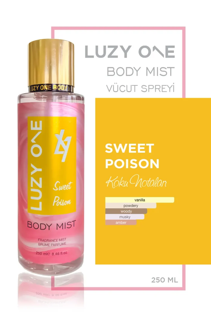 sweet2 LUZY ONE Sweet Poison Body Mist / Vücut Spreyi (Vanilya Kokulu) - 250 ml - Görsel 2