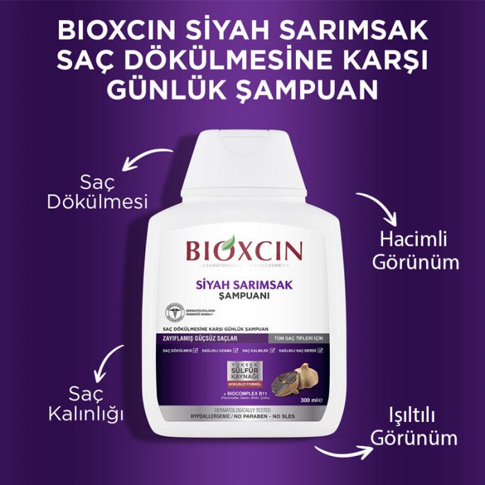 bioxcin-sac-dokulmesine-karsi-siyah-sarimsak-sampuani-300-ml-3-al-2-ode-bioxcin-190743-61-B BIOXCIN Saç Dökülmesine Karşı Siyah Sarımsak Şampuanı 300 ml | 3 al 2 öde - Görsel 5