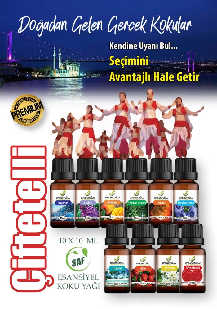 ç2 DALBEYOĞLU BİTKİSEL Çiftetelli Saf Esansiyel Koku Grubu 10 ml x 10 adet - Görsel 1