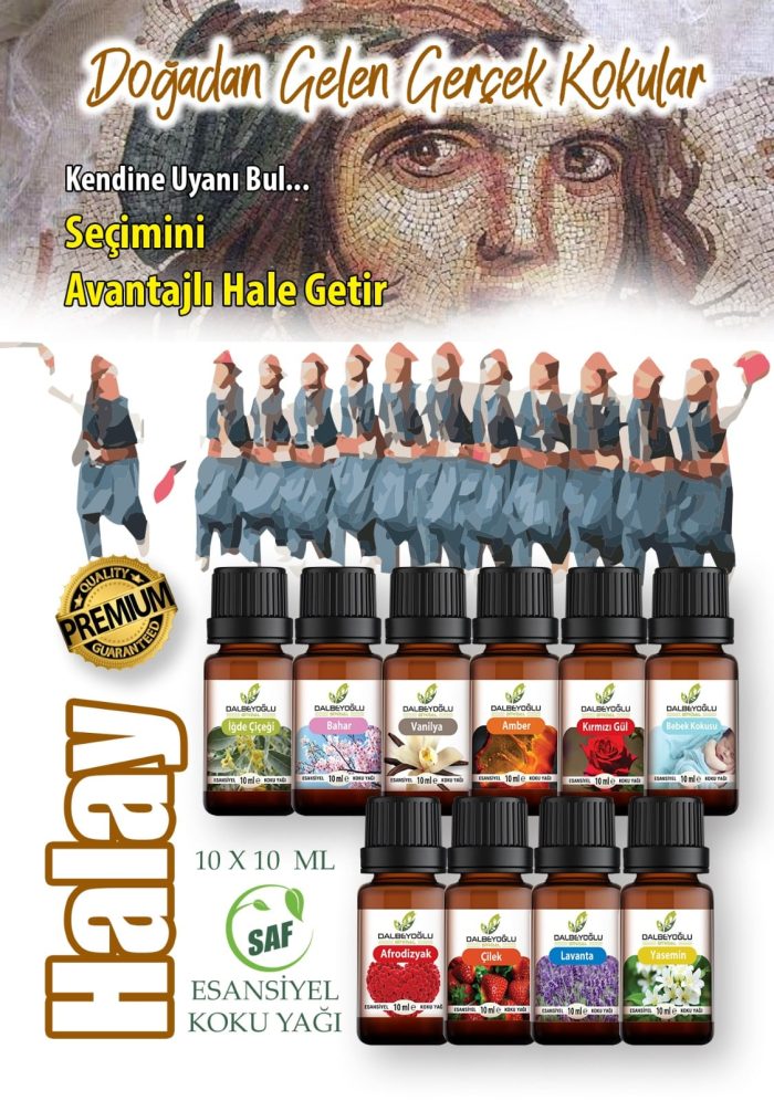 halay DALBEYOĞLU BİTKİSEL Halay Saf Esansiyel Koku Yağı Grubu 10 ml x 10 adet - Görsel 1