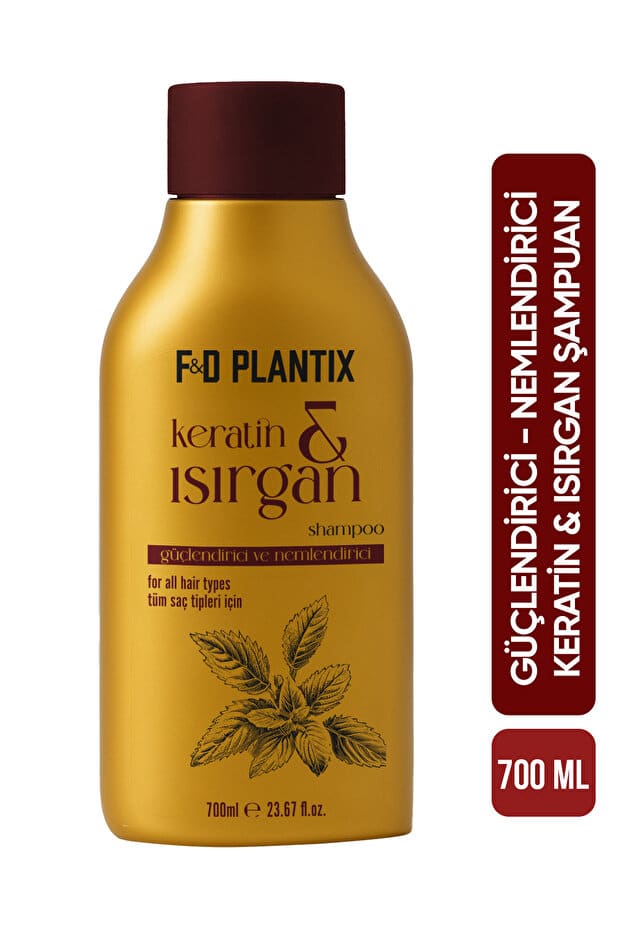 ısırgan F&D PLANTİX Isırgan Keratin Güçlendirici ve Nemlendirici Şampuan Strengthening & Moisturizing 700ml - Görsel 1