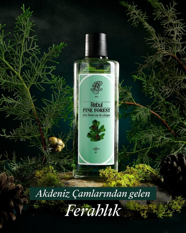 pine 2 REBUL Pıne Forest Kolonya  Cam Şişe 250 ml - Görsel 2