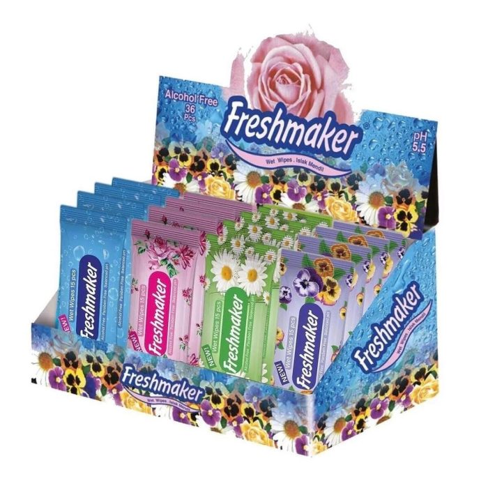 FRESH MAKER 15 li Islak Cep Mendili 36 adet (Standlı) - Görsel 1