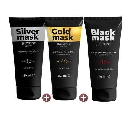 JEUNESSE Soyulabilir (Silver+Black+Gold) Yüz Maskesi 150 ml x 3