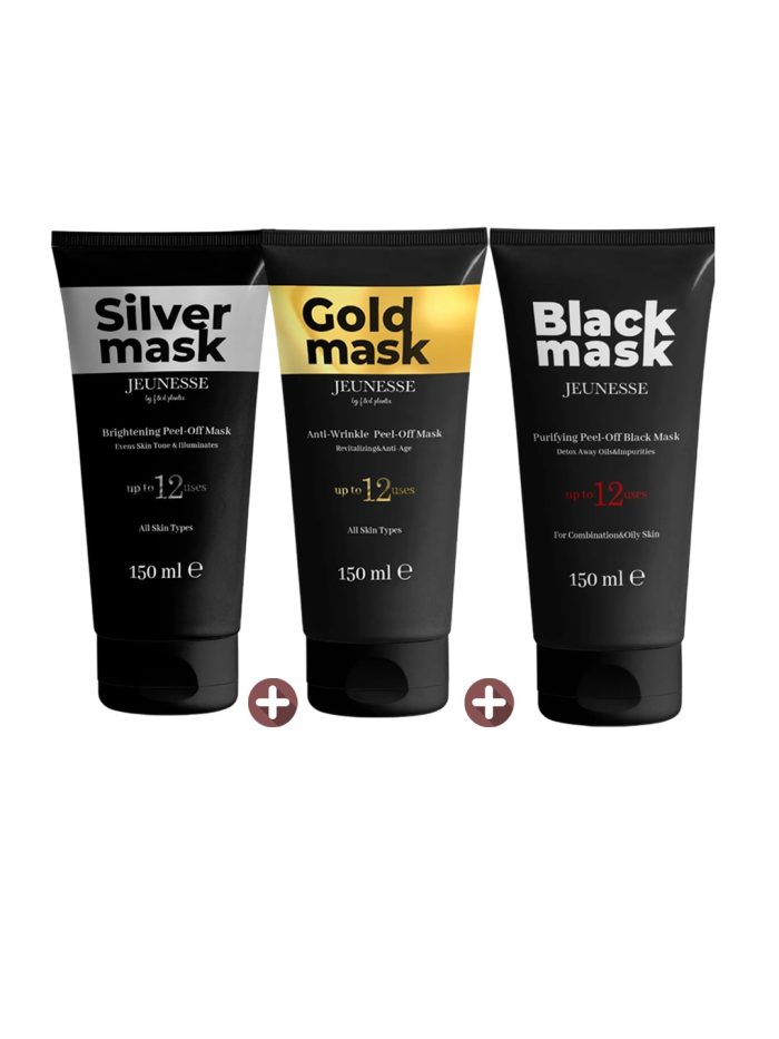 JEUNESSE Soyulabilir (Silver+Black+Gold) Yüz Maskesi 150 ml x 3 - Görsel 1