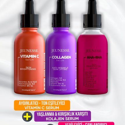 JEUNESSE Kolajen+Vitamin c+Aha-Bha Serum Set 30 ml x 3 adet