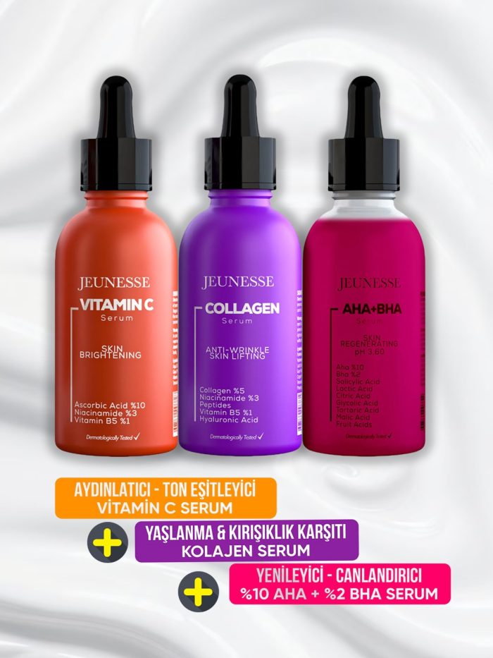 jeunesserum2 JEUNESSE Kolajen+Vitamin c+Aha-Bha Serum Set 30 ml x 3 adet - Görsel 1