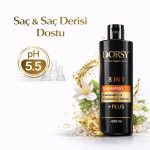 DORSY Canlı Saçlar ve Sağlıklı Saç Derisi için Yasemin Kokulu Tuzsuz Doğal  8 İN 1 Şampuan 400 ml - Görsel 7