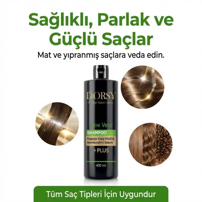 DORSY Kepeğe Karşı Etkili ve Nemlendirici Yağmur Ormanı Kokulu Tuzsuz Doğal Aleo Vera Şampuan 400 ml - Görsel 5