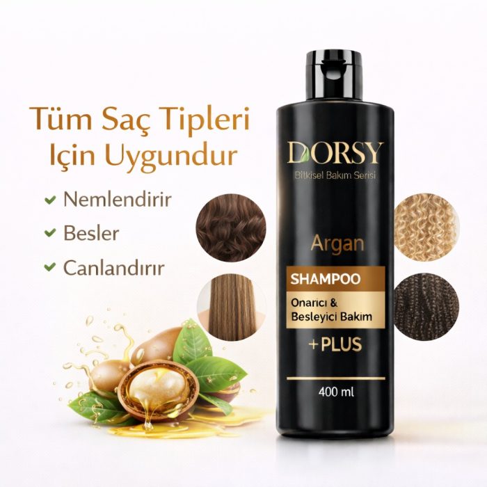 DORSY Dökülme-Kepek Karşıtı ve Onarıcı-Besleyici Mango Kokulu Tuzsuz Doğal Argan Yağlı Şampuan 400 ml - Görsel 4