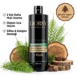 DORSY Hızlı Uzama ve Hacim etkili Sedir Ağacı Kokulu Tuzsuz Doğal At Kuyruğu Özlü Şampuan 400 ml