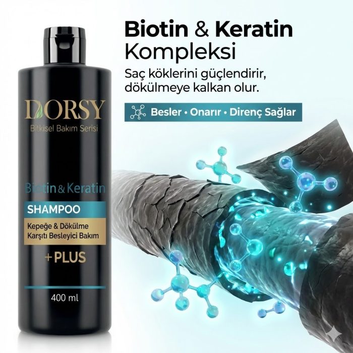 DORSY Dökülme-Kepek Karşıtı Besleyici Okyanus Kokulu Tuzsuz Doğal Biaotin-Keratin Şampuan 400 ml - Görsel 6
