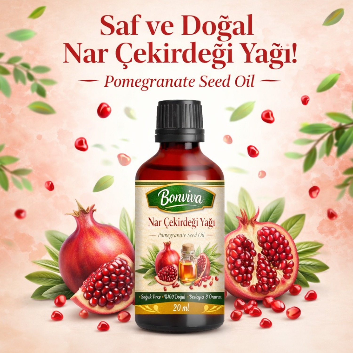 narçek.20 ml BONVİVA Nar Çekirdeği Yağı 20 ml - Görsel 1