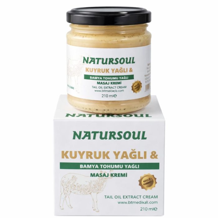 NATURSOUL Kuyruk Yağlı ve Bamya Tohumu Yağlı Bitkisel Masaj Kremi 210 ml - Görsel 2