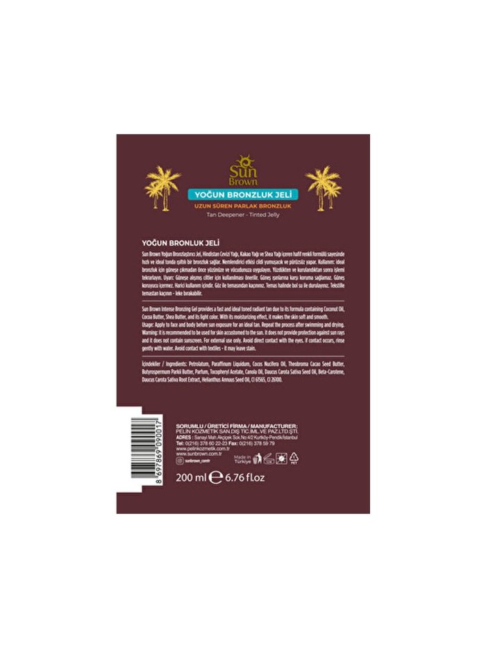 SUN BROWN Bronzlaştırıcı Yoğun Bronzluk Jeli 200 ml - Görsel 9