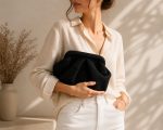 SERMİN Özel Tasarım El Emeği Örgü Burslu Siyah Çanta