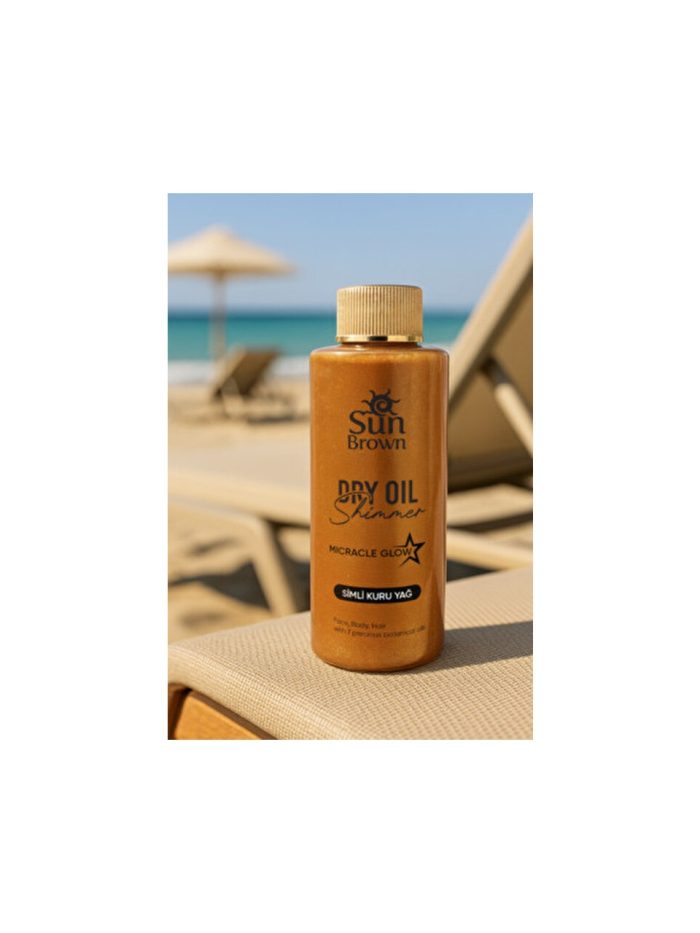 SUN BROWN Shımmer Dry Oil Parıltılı Saç Yüz ve Vücut Yağı 100 ml - Görsel 2