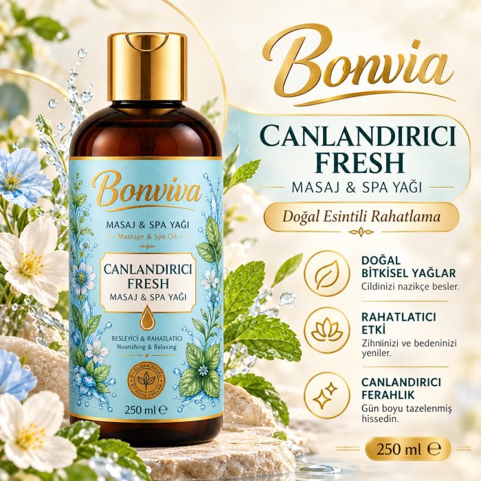 BONVİVA Canlandırıcı Fresh Spa Masaj Yağı 250 ml - Görsel 6