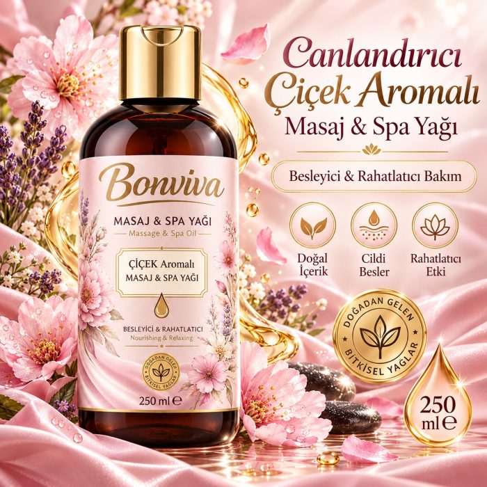 BONVİVA Çiçek Özlü Spa Masaj Yağı 250 ml - Görsel 3