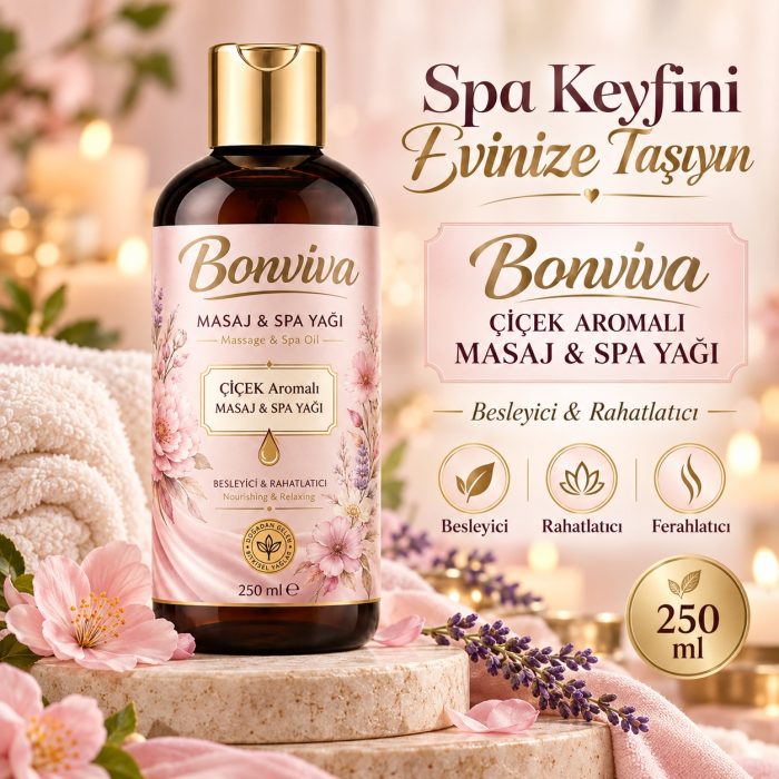 BONVİVA Çiçek Özlü Spa Masaj Yağı 250 ml - Görsel 5