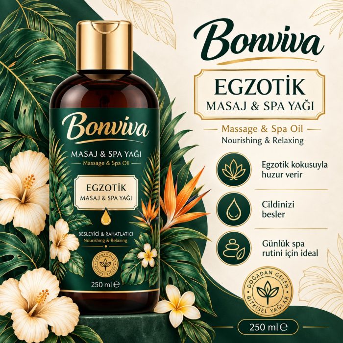 BONVİVA  Egzotik Amber Spa Masaj Yağı 250 ml - Görsel 2