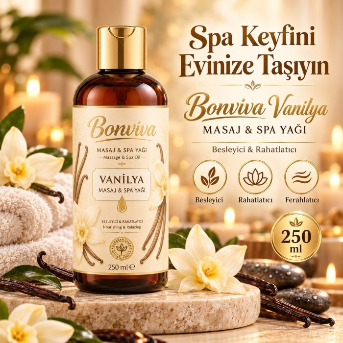 BONVİVA  Vanilya Kokulu Spa ve Masaj Yağı 250 ml - Görsel 3