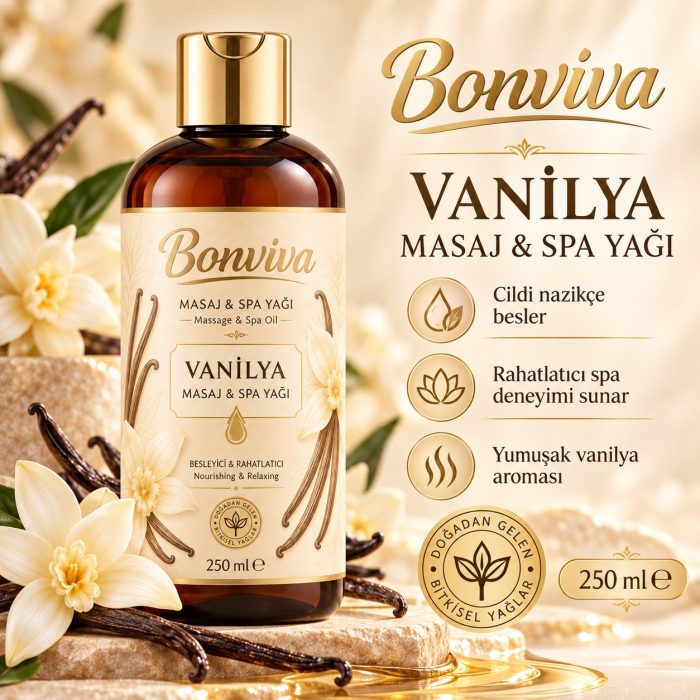 BONVİVA  Vanilya Kokulu Spa ve Masaj Yağı 250 ml - Görsel 4