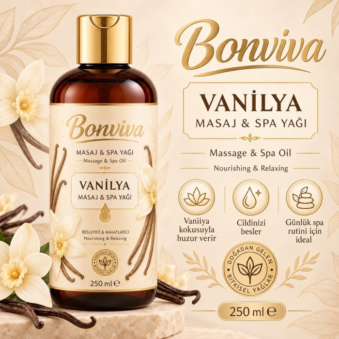 BONVİVA  Vanilya Kokulu Spa ve Masaj Yağı 250 ml - Görsel 5