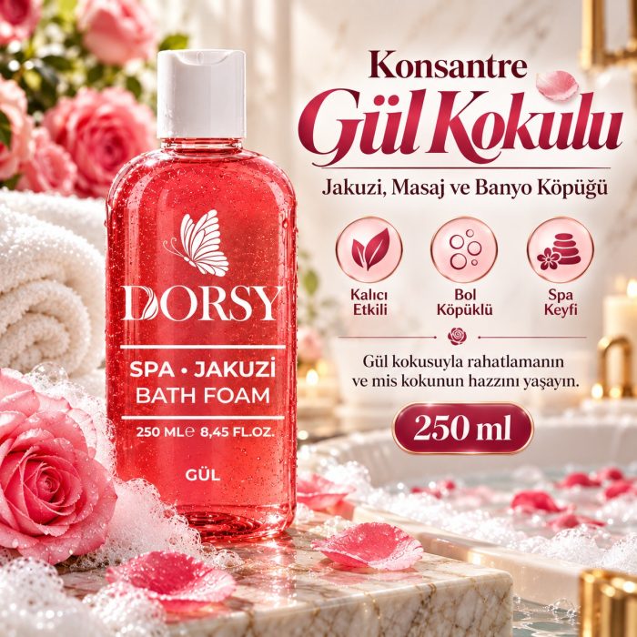 DORSY Gül Kokulu Jakuzi Masaj ve Banyo Köpüğü 250 ml - Görsel 3