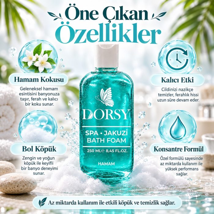 DORSY Hamam Kokulu Jakuzi Masaj ve Banyo Köpüğü 250 ml - Görsel 4