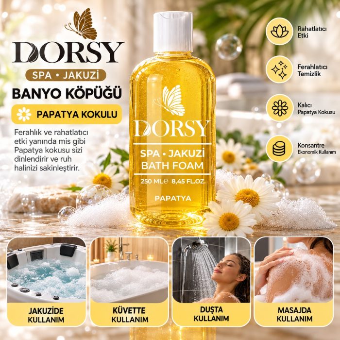 DORSY Papatya Kokulu Jakuzi Masaj ve Banyo Köpüğü 250 ml - Görsel 2