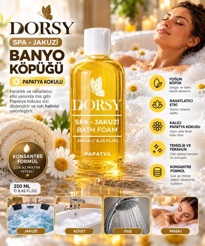 DORSY Papatya Kokulu Jakuzi Masaj ve Banyo Köpüğü 250 ml - Görsel 3