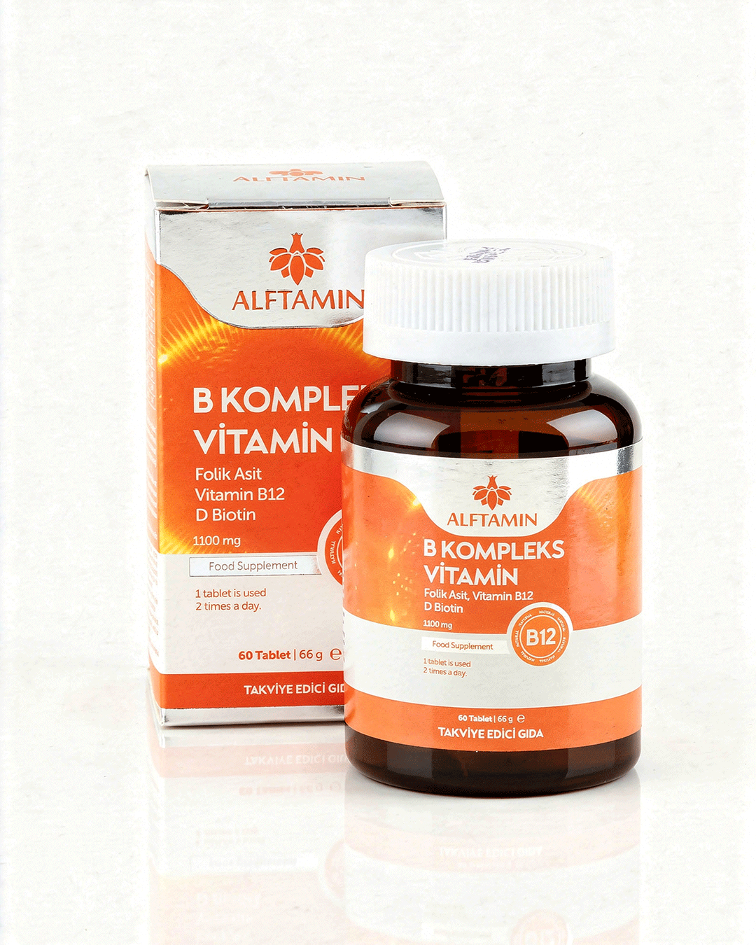 bvit ALFTAMİN B Vitamin Kompleksi 1100 Mg 60 Tablet - Görsel 1