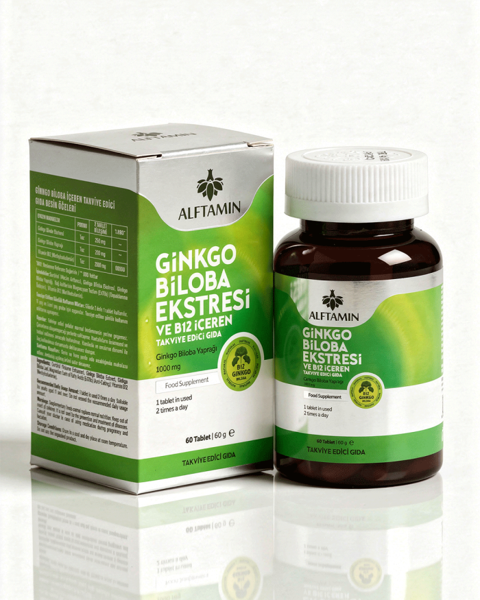 ALFTAMİN Ginkgo Biloba ve B12 İçeren Takviye 1100 mg 60 Tablet - Görsel 2