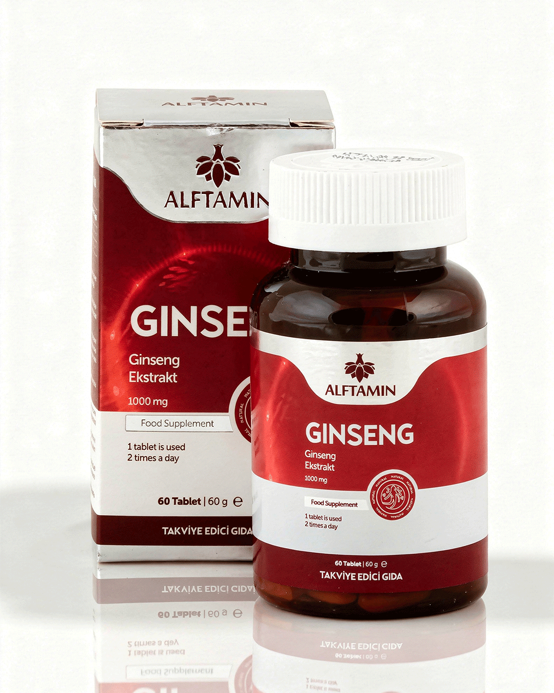 gıns ALFTAMİN Ginseng İçeren Takviye Edici Gıda 1000 mg 60 Tablet - Görsel 1